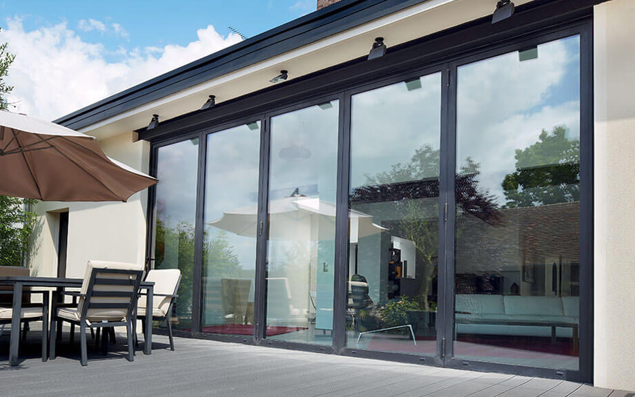 RAUM aluminium anthracite grey bifold door