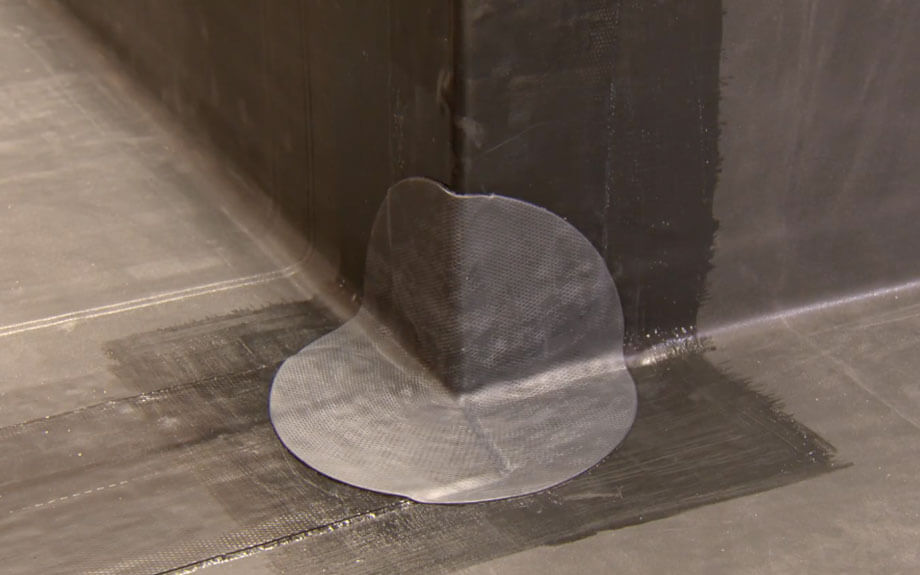 Rubber roof and rubber corner patch